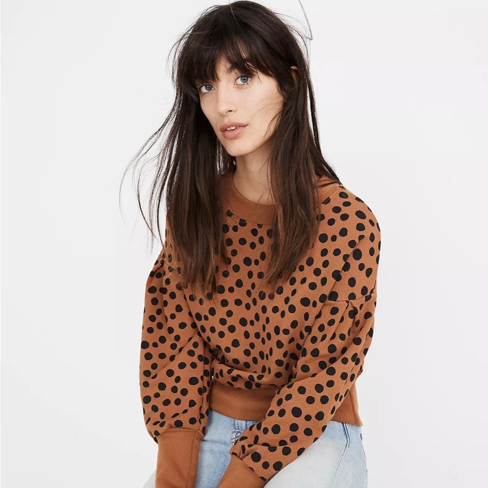 Madewell polka dot sweatshirt size S